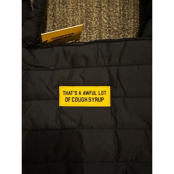 THATS A AWFUL LOT OF COUGH SYRUP - Puffer Tote Bag - New - Black - Picture 3 of 5